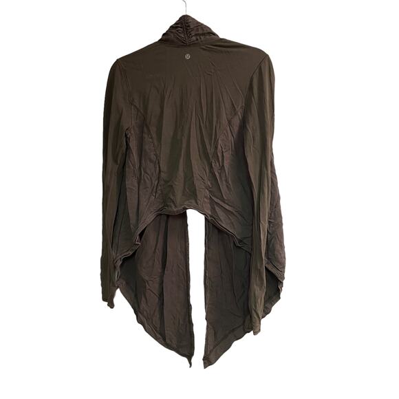 Lululemon Draped Open-Front Olive Wrap Top - Picture 2 of 8
